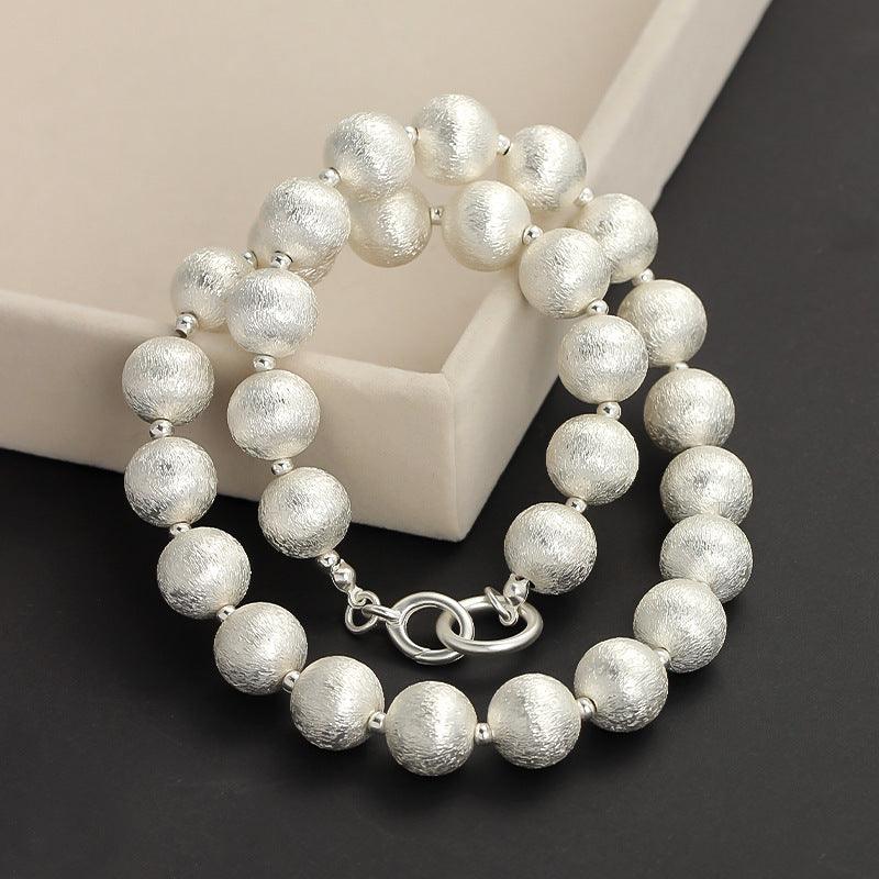 Heavy Industry Brushed Ball Necklace Light Luxury Design Sense Twin