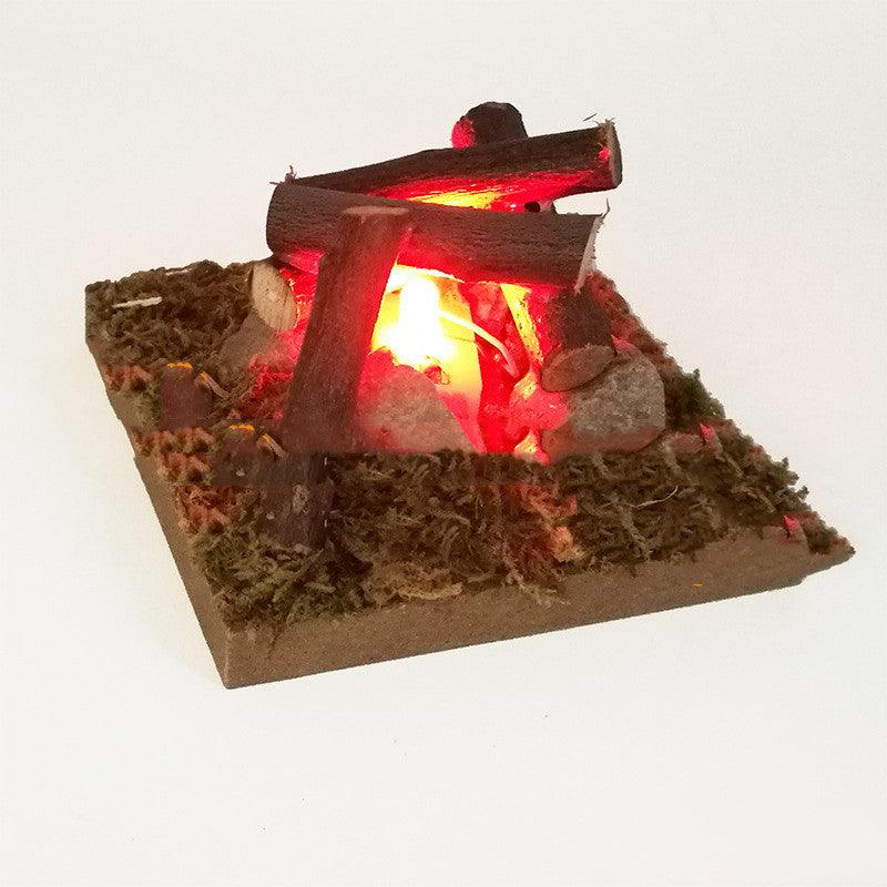 Miniature Outdoor Garden Scene Model Rustic Bonfire