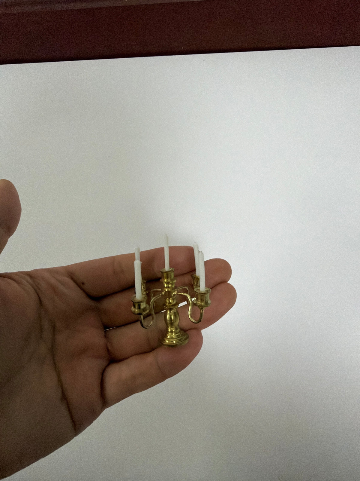 Lily minis-dollhouse miniature Metal candlestick