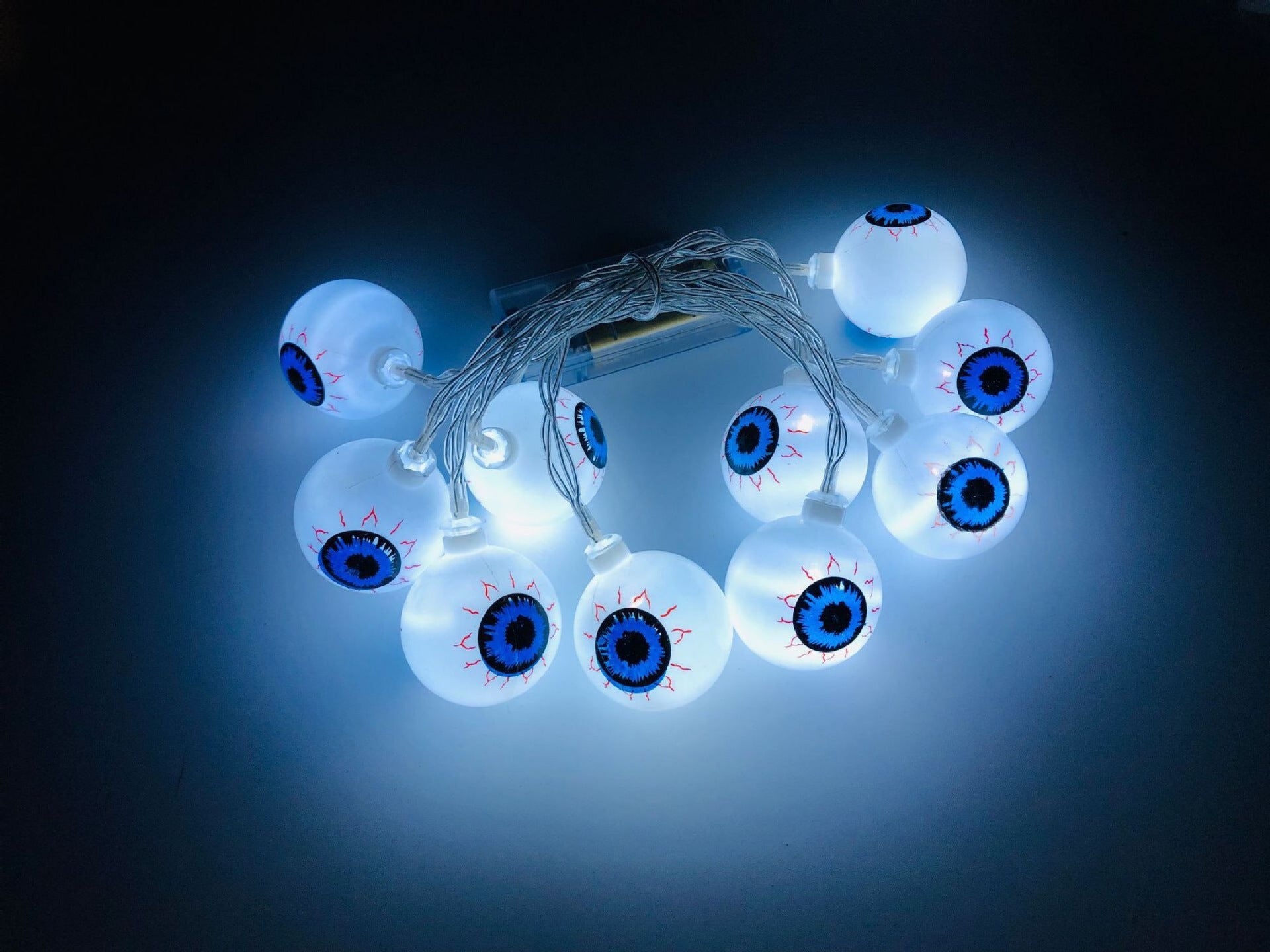 Halloween LED Eyeball Light String 10 Pcs LED Ghost Eye Light Warm Cold Colorful For Halloween Home Party Decor