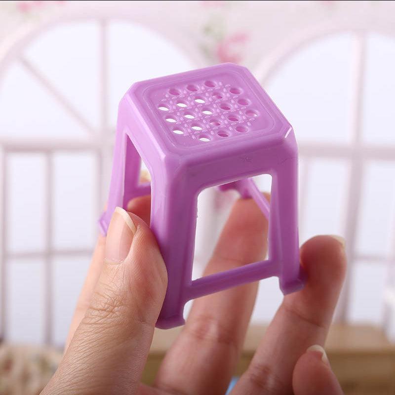 Miniature Candy Toy Mahjong Table Chair Mini Model 112 Points Ob11 Classic Red Stool