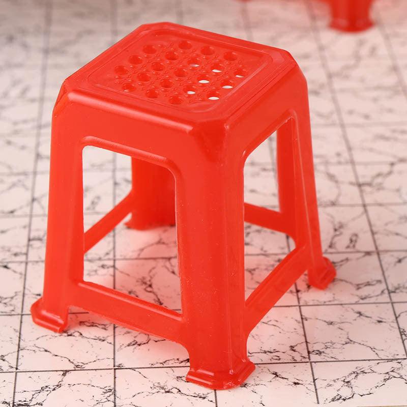 Miniature Candy Toy Mahjong Table Chair Mini Model 112 Points Ob11 Classic Red Stool