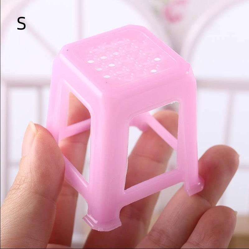Miniature Candy Toy Mahjong Table Chair Mini Model 112 Points Ob11 Classic Red Stool