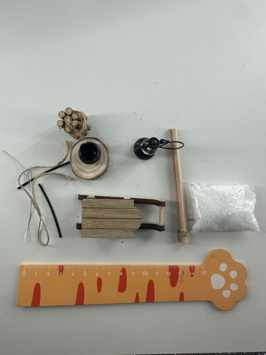 Lily minis-dollhouse Sled camping set
