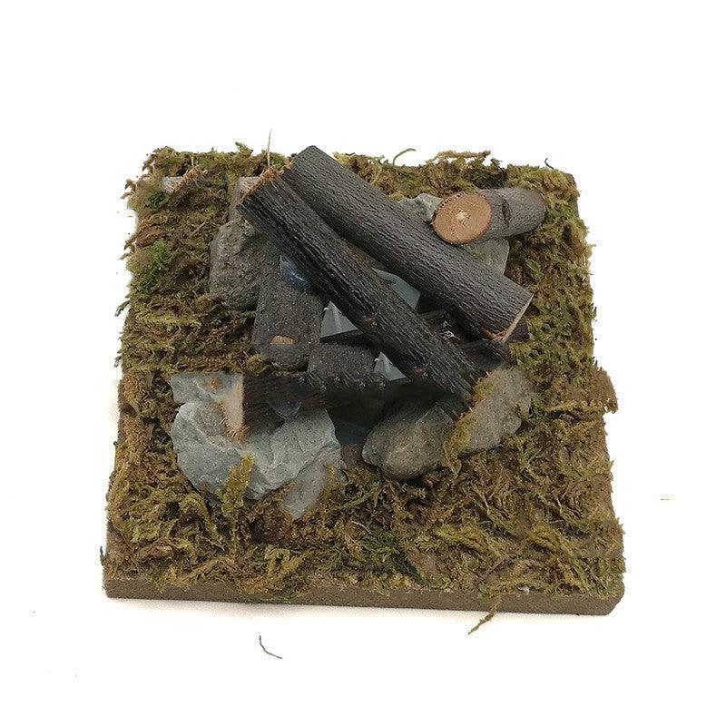 Miniature Outdoor Garden Scene Model Rustic Bonfire