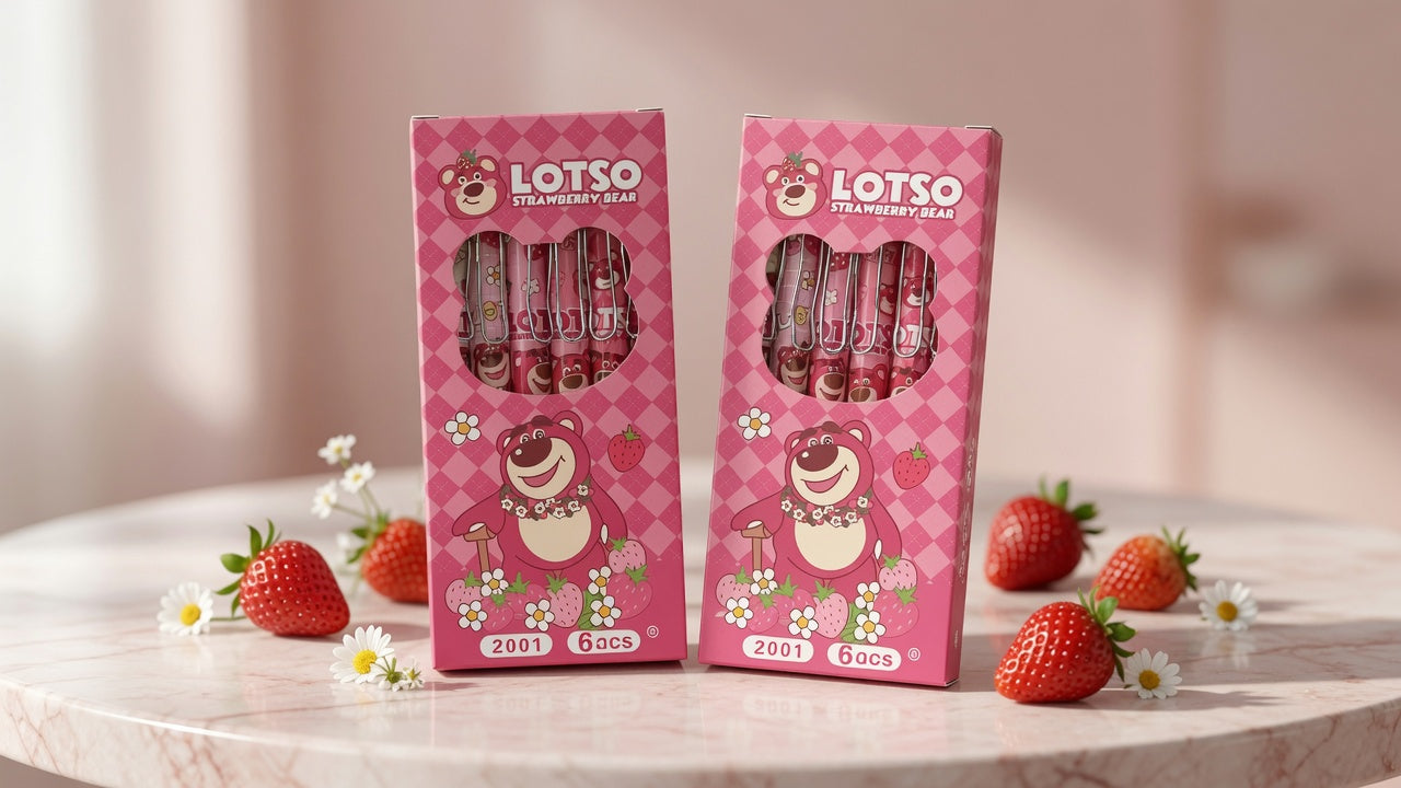 Lily's Pick-Strawberry Bear pen 6pcs